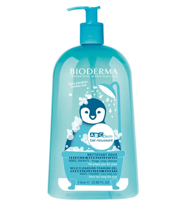 BIODERMA ABCDERM gel moussant nettoyant doux – 1L