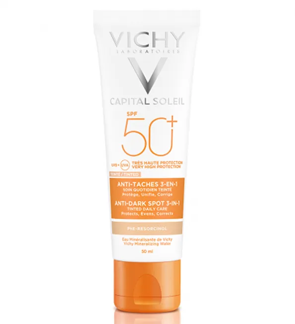 Vichy Capital Soleil Soin anti-taches teinté 3-en-1 SPF 50+ – 50 ml