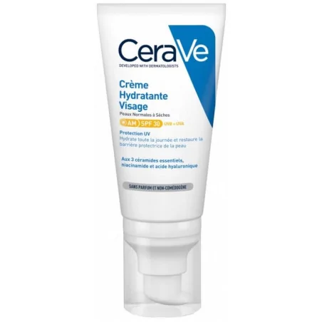 Cerave Crème Hydratante Visage SPF30 52ml Peaux Normales à Sèches
