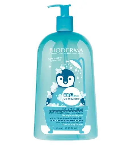 BIODERMA ABCDERM gel moussant nettoyant doux – 1L